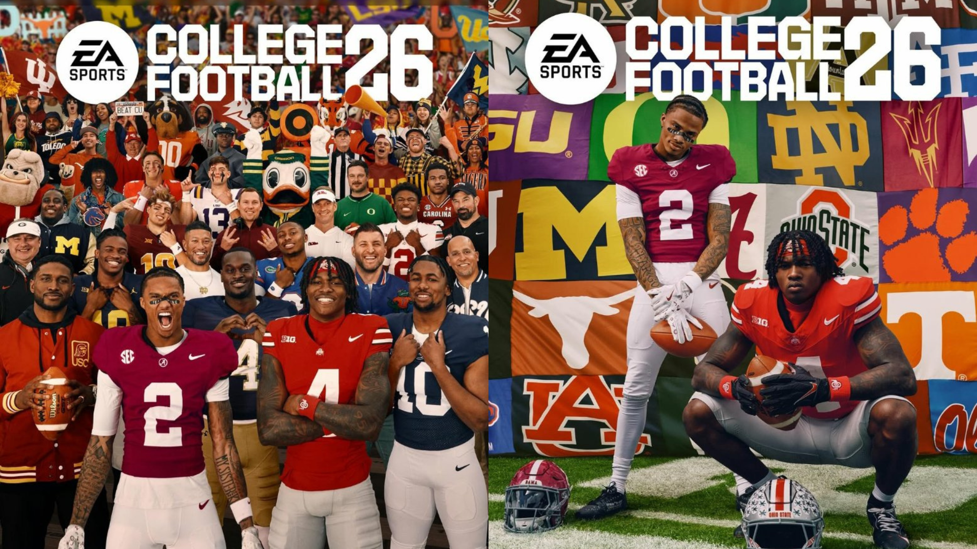 EA Sports College Football 26' cover for its deluxe edition; Alabama's Ryan Williams and Ohio State's Jeremiah Smith are the cover athletes for EA Sports College Football 26. Source: Instagram/@easportscollege