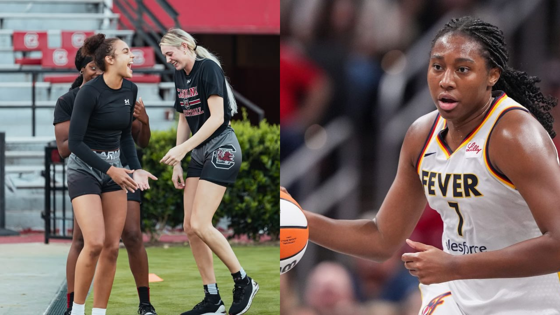 Aliyah Boston and current South Carolina Gamecocks. - Source: Imagn, https://www.instagram.com/p/DMiMsJusFdx/?img_index=5