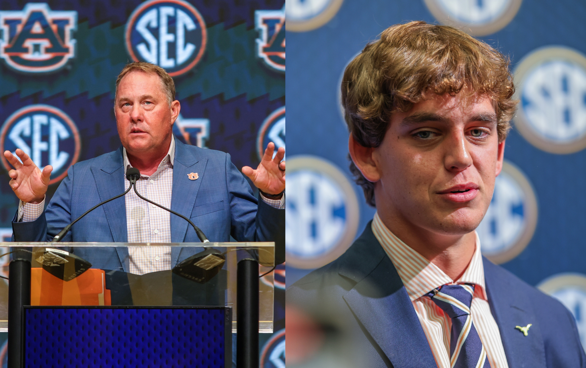 Hugh Freeze and Arch Manning (source: Imagn)