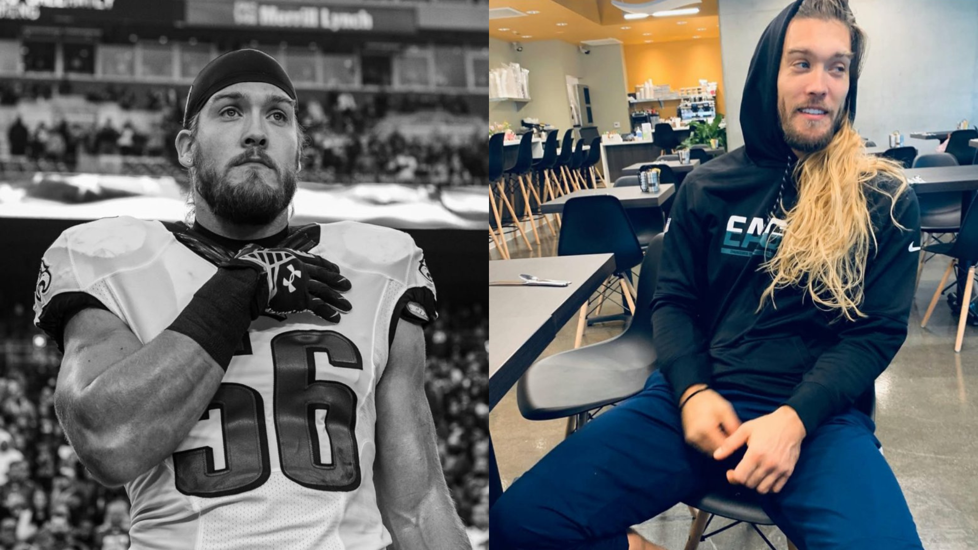 Former Philadelphia Eagles linebacker Bryan Braman. Source: Instagram/@philadelphiaeagles, Instagram/@bryanbraman
