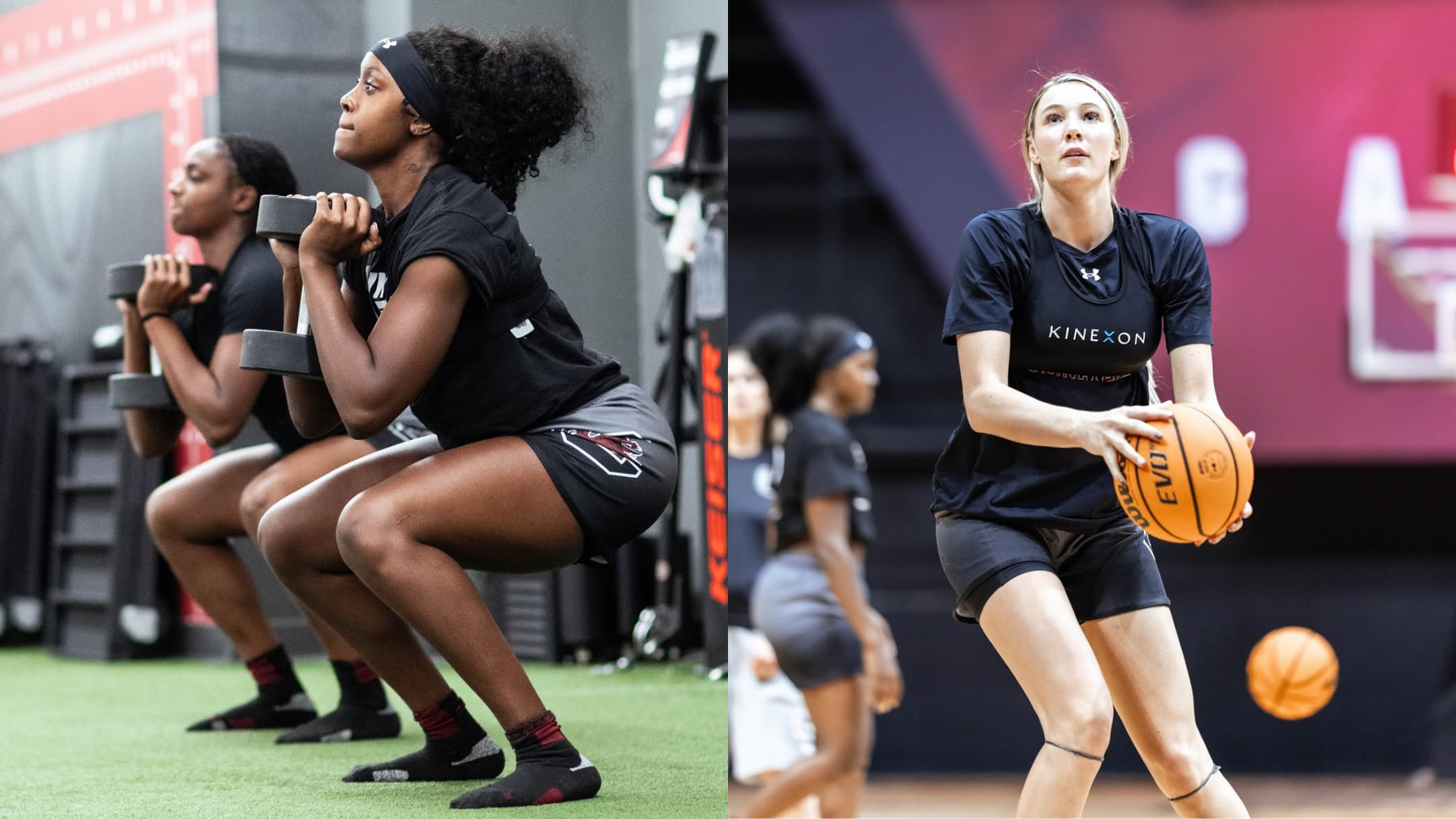 Raven Johnson, Chloe Kitts and Ta'Niya Latson. - Source: @gamecockwbb on Instagram