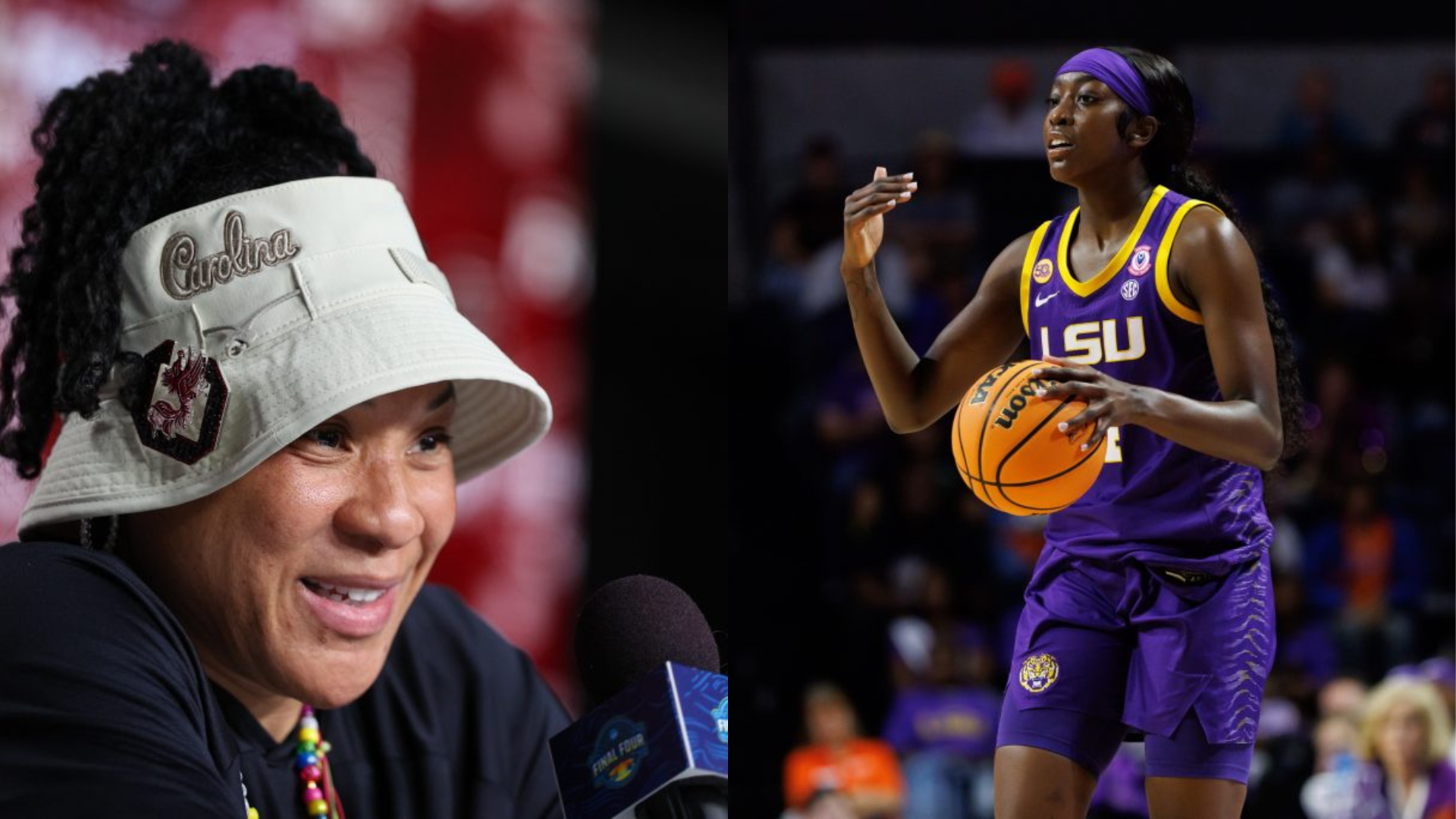 Dawn Staley and Flau'jae Johnson. - Source: Imagn