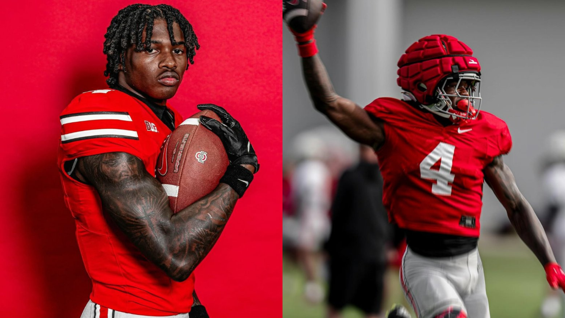 Ohio State wide receiver Jeremiah Smith has bulked up ahead of his sophomore season with the Buckeyes. Source: Instagram/@ohiostatefb