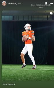 Kylie Beck's story for Carson Beck