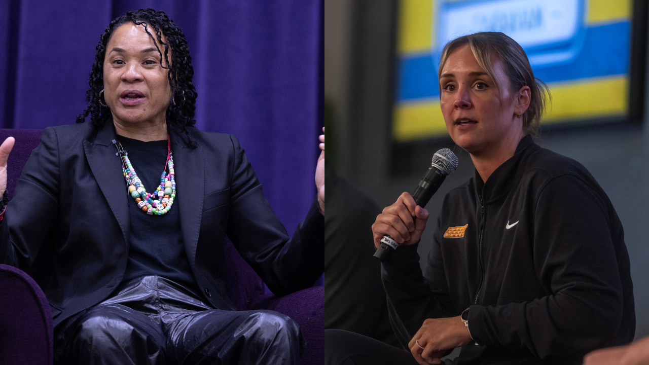 Dawn Staley and Kim Caldwell. Credit: USA Today