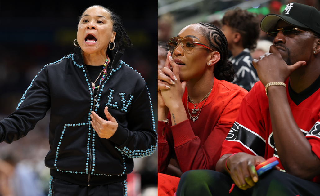 Dawn Staley, A'Ja Wilson, Bam Adebayo (source: Imagn)