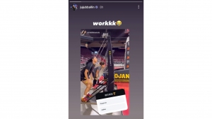 JuJu Watkins dropped a one-word reaction to her workout clip on her Instagram story.