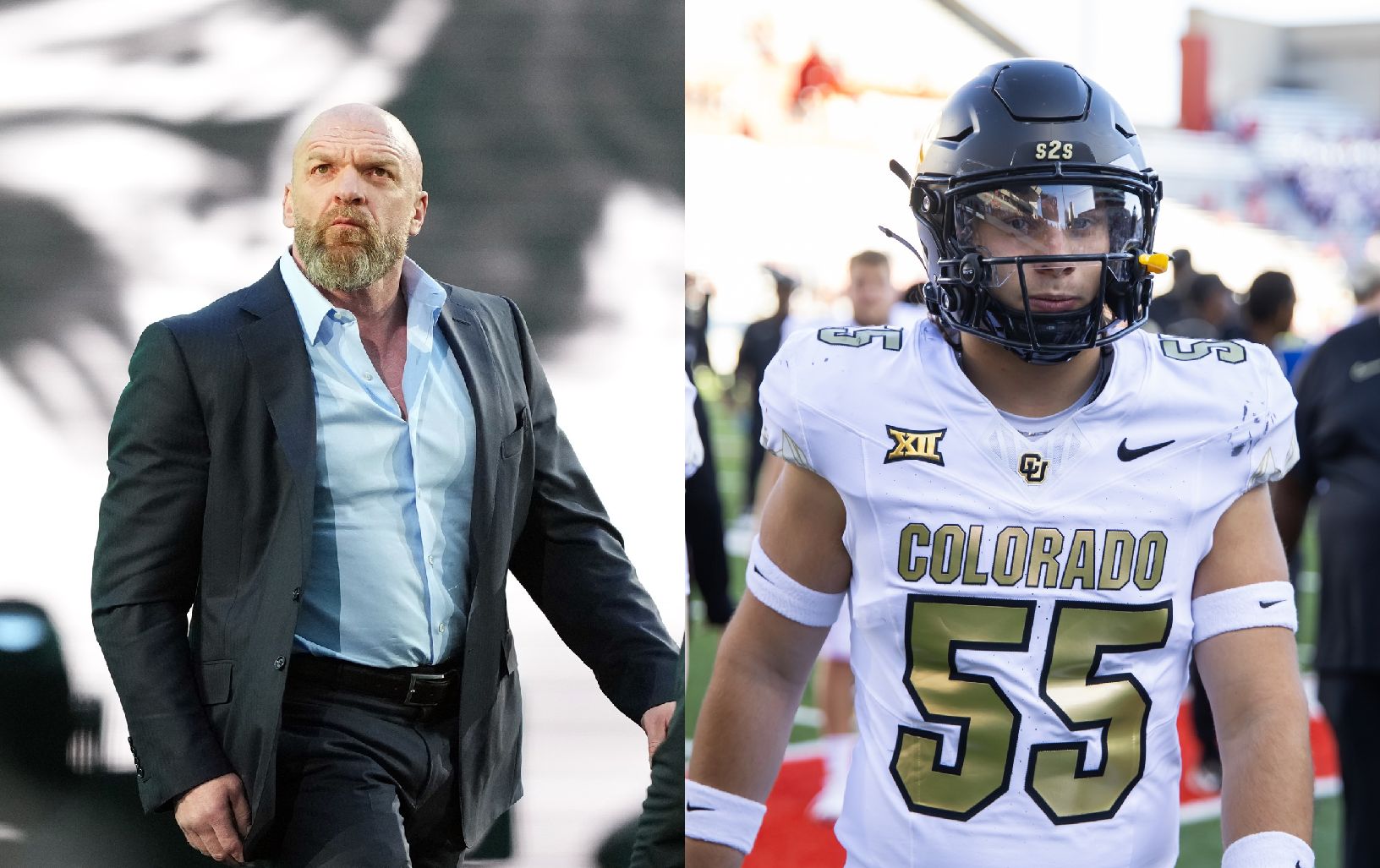 Triple H and Gage Goldberg (source: Imagn)
