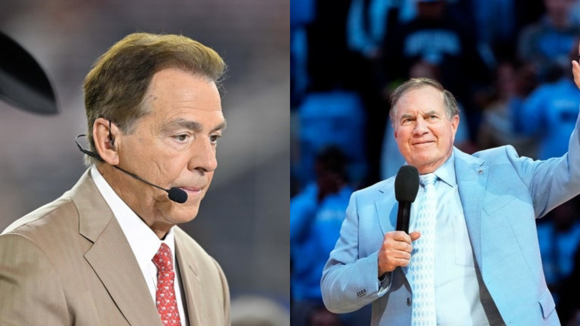 Nick Saban and Bill Belichick. Source: Imagn (Jerome Miron and Bob Donnan)