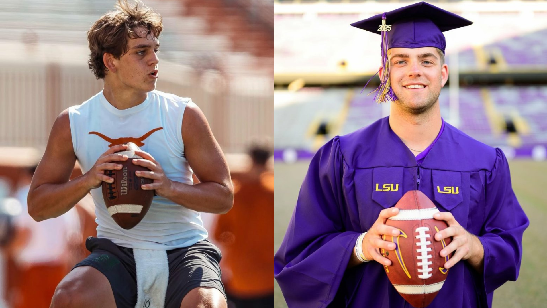 Arch Manning and Garrett Nussmeier. Source: Instagram/@archmanning, Instagram/@lsufootball