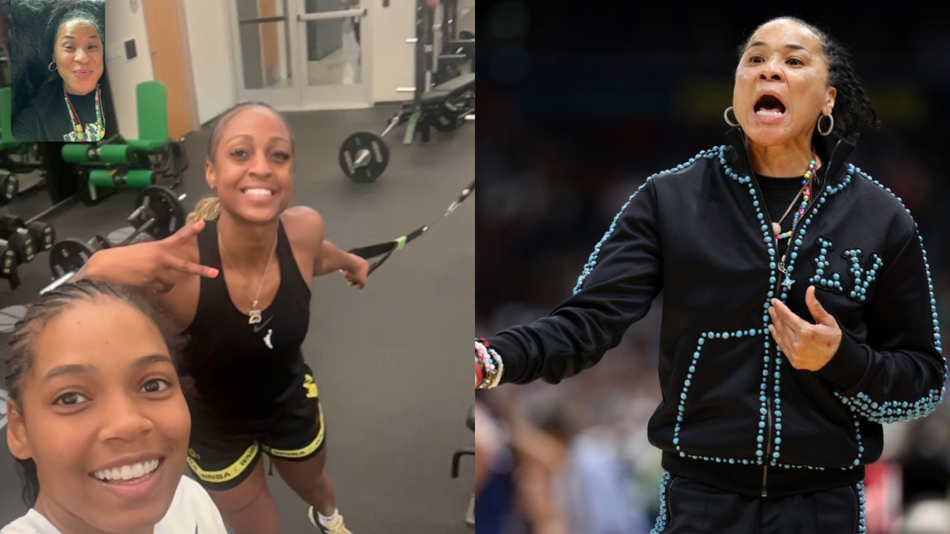 Dawn Staley, Zia Cooke and Tiffany Mitchell. - Source: https://x.com/dawnstaley/status/1943395355137048963?s=48, Imagn