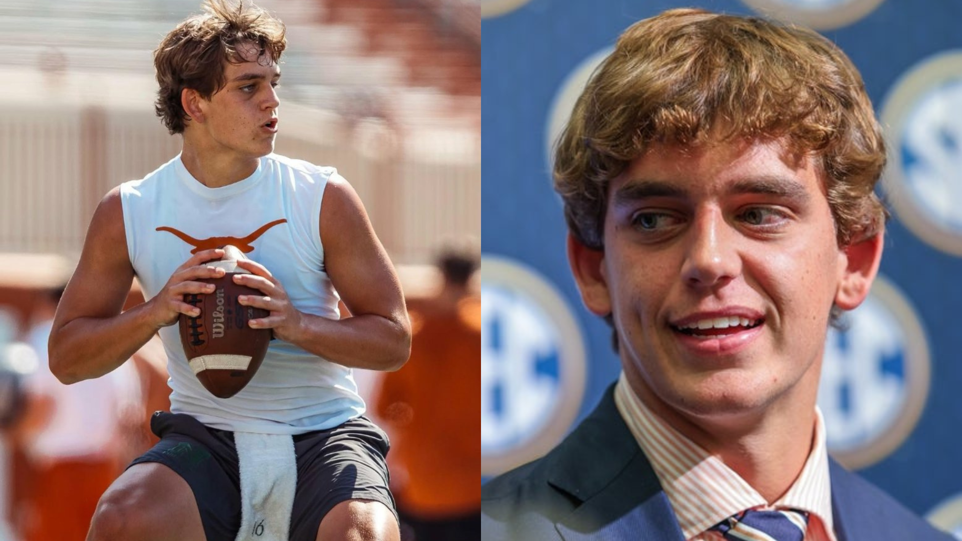 Texas Longhorns quarterback Arch Manning. Source: Instagram/@archmanning, Imagn (Jordan Godfree)