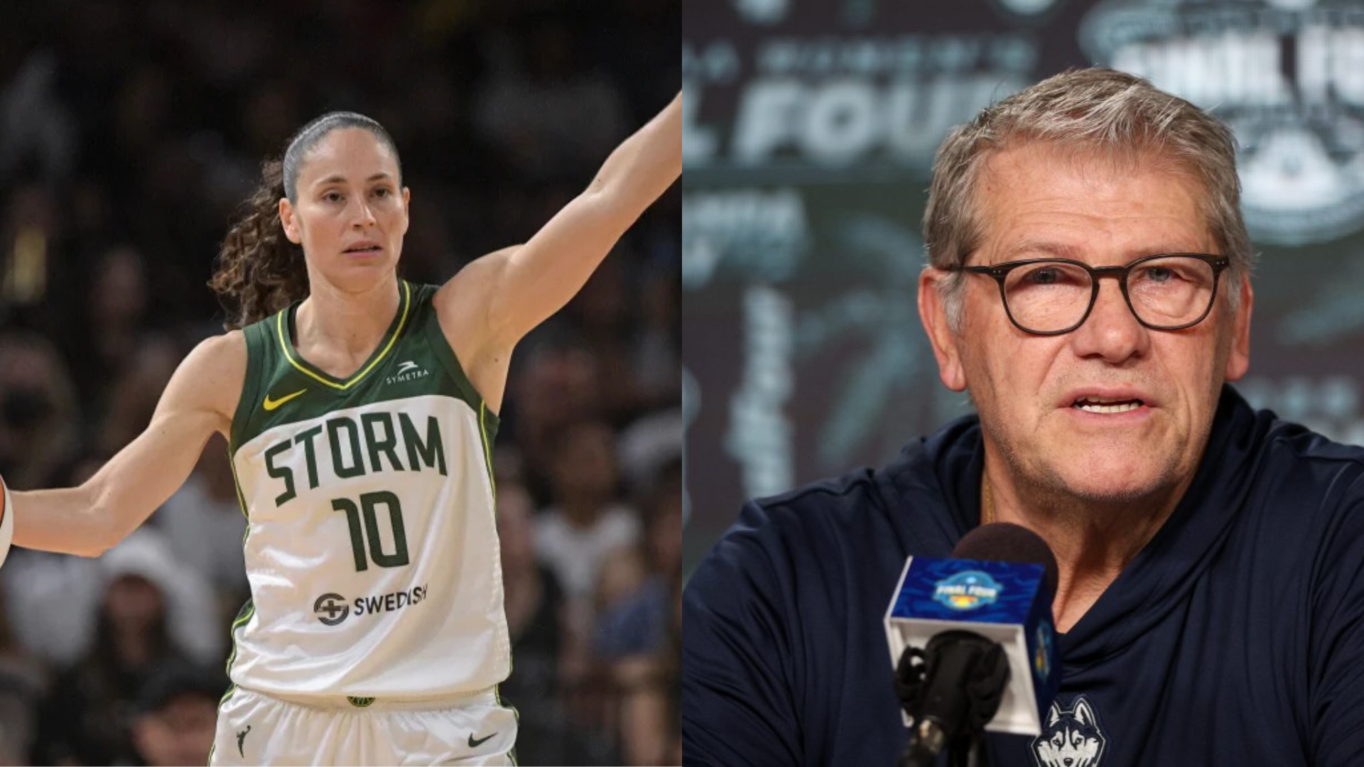Sue Bird and Geno Auriemma. - Source: Imagn