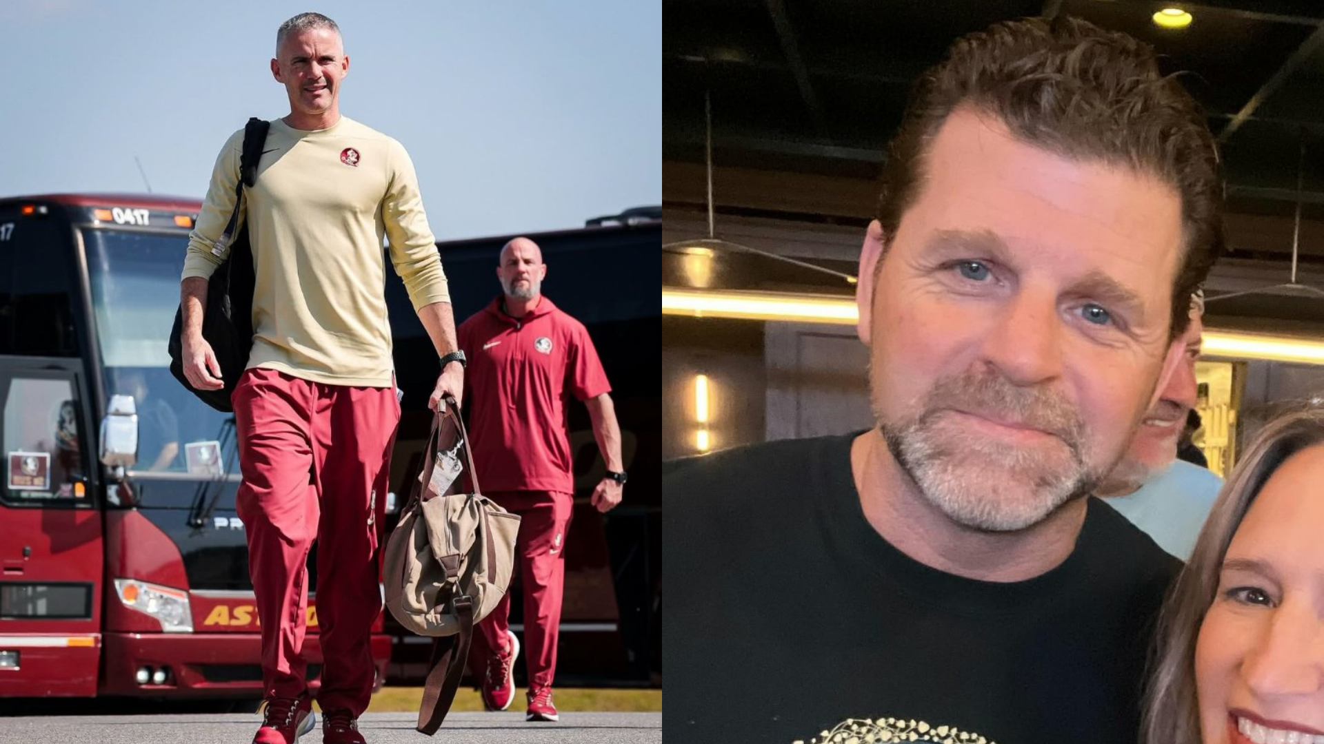 Florida State head coach Mike Norvell and Virginia Tech head coach Brent Pry. Source: Instagram/@fsufootball, Instagram/@coach_pry
