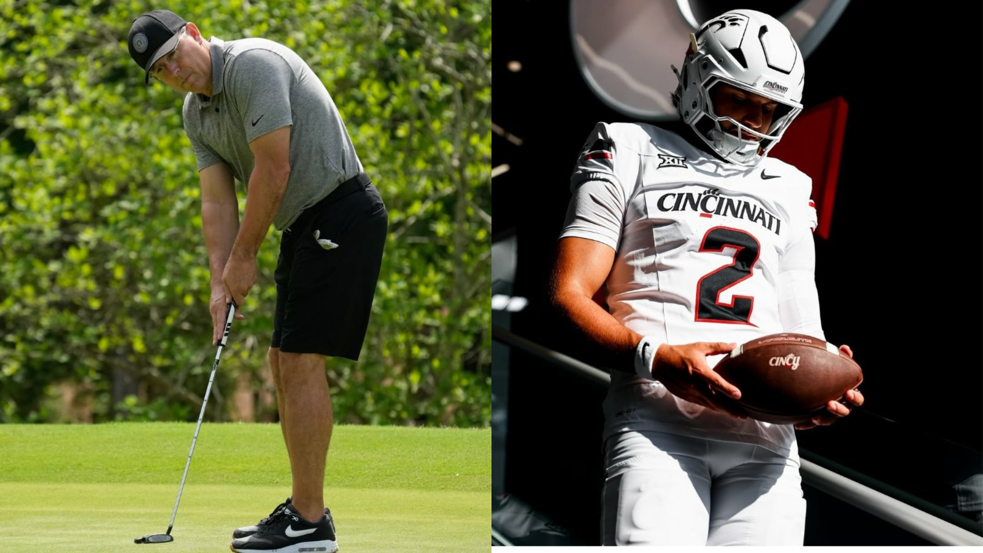 Cincinnati head coach Scott Satterfield and quarterback Brendan Sorsby. Source: Instagram/@gobearcatsfb