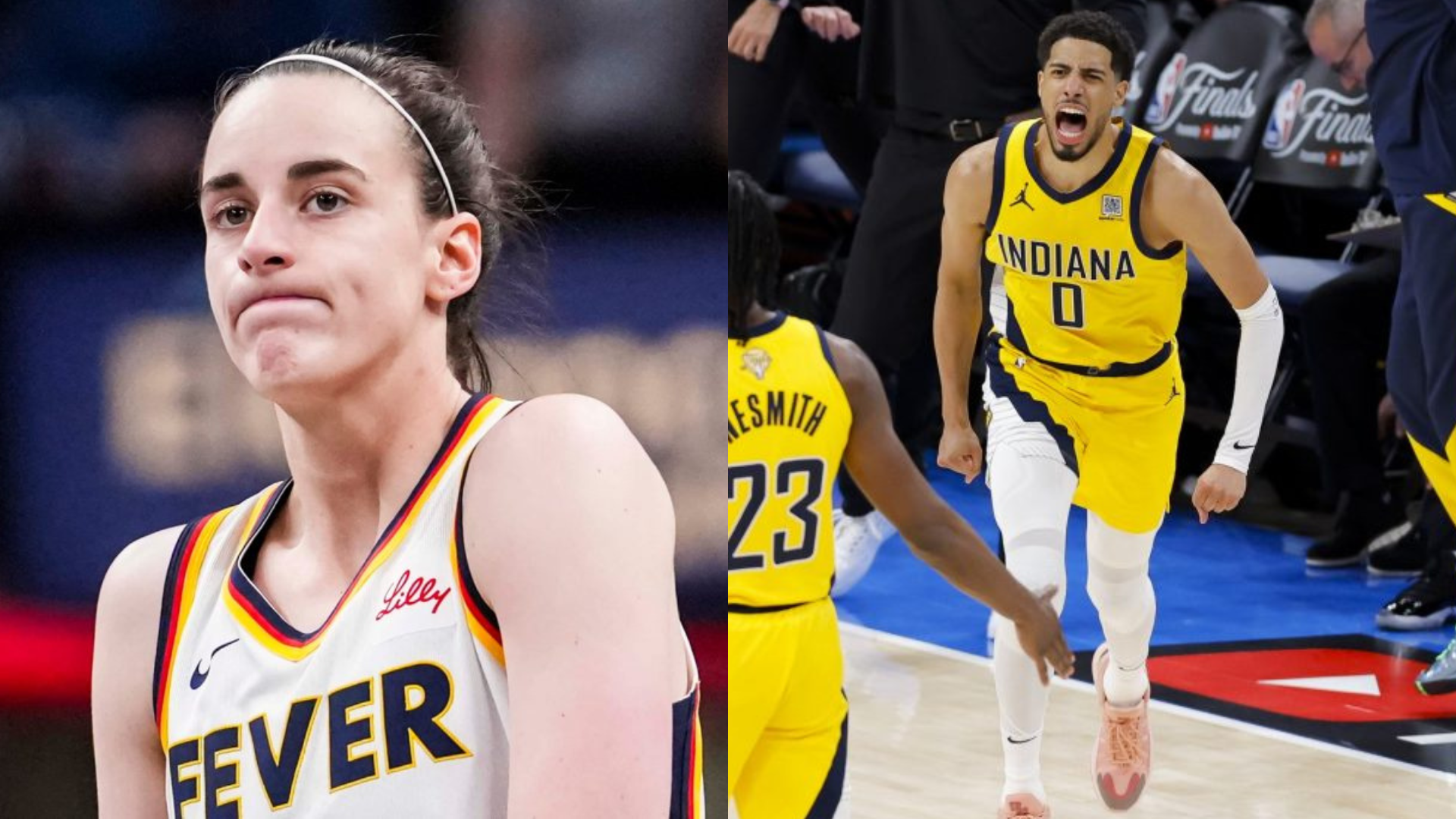 Caitlin Clark and Tyrese Haliburton. - Source: Imagn