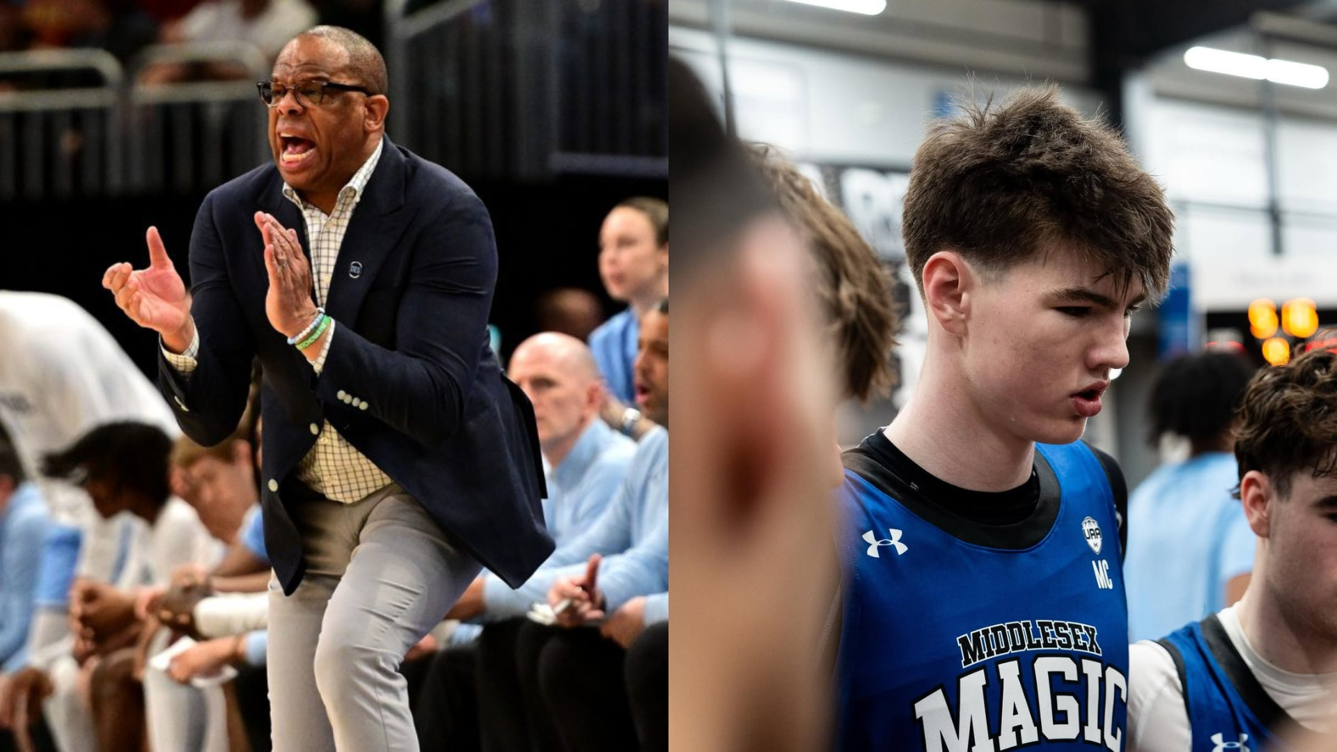Hubert Davis and Quinn Costello. - Source: Imagn, https://www.instagram.com/p/C-_r4bdg_N4/?img_index=6
