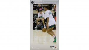 Mearah O'Neal dropped a one-word comment to her brother's highlights on her Instagram story.