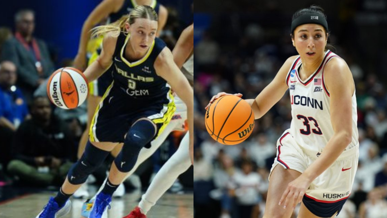 Paige Bueckers and Caroline Ducharme. - Source: Imagn