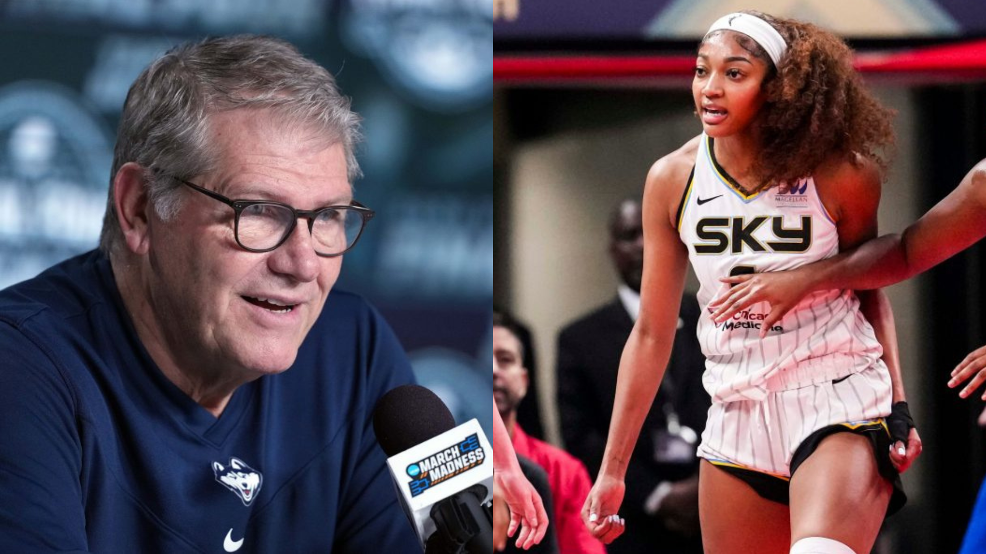 Geno Auriemma and Angel Reese. - Source: Imagn