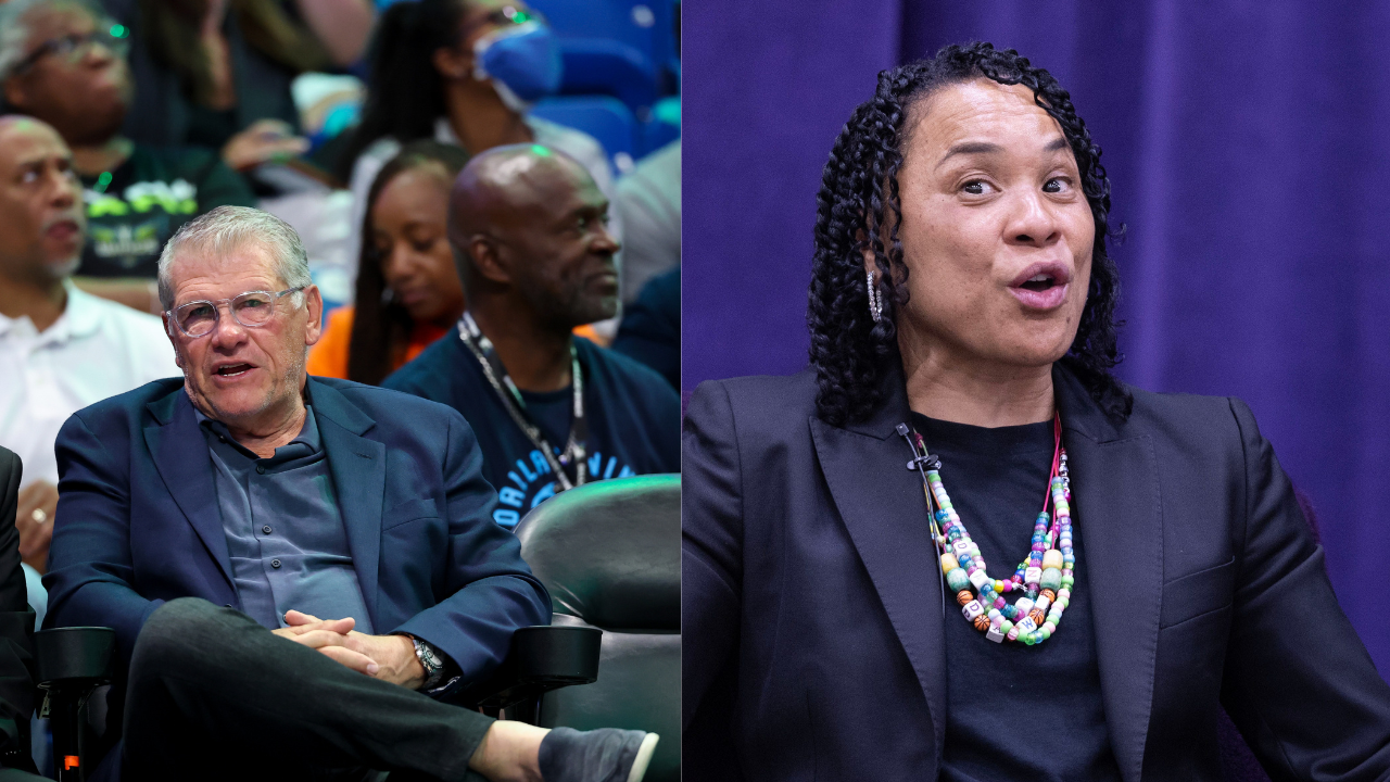 Dawn Staley and Geno Auriemma. Credit: USA TODAY
