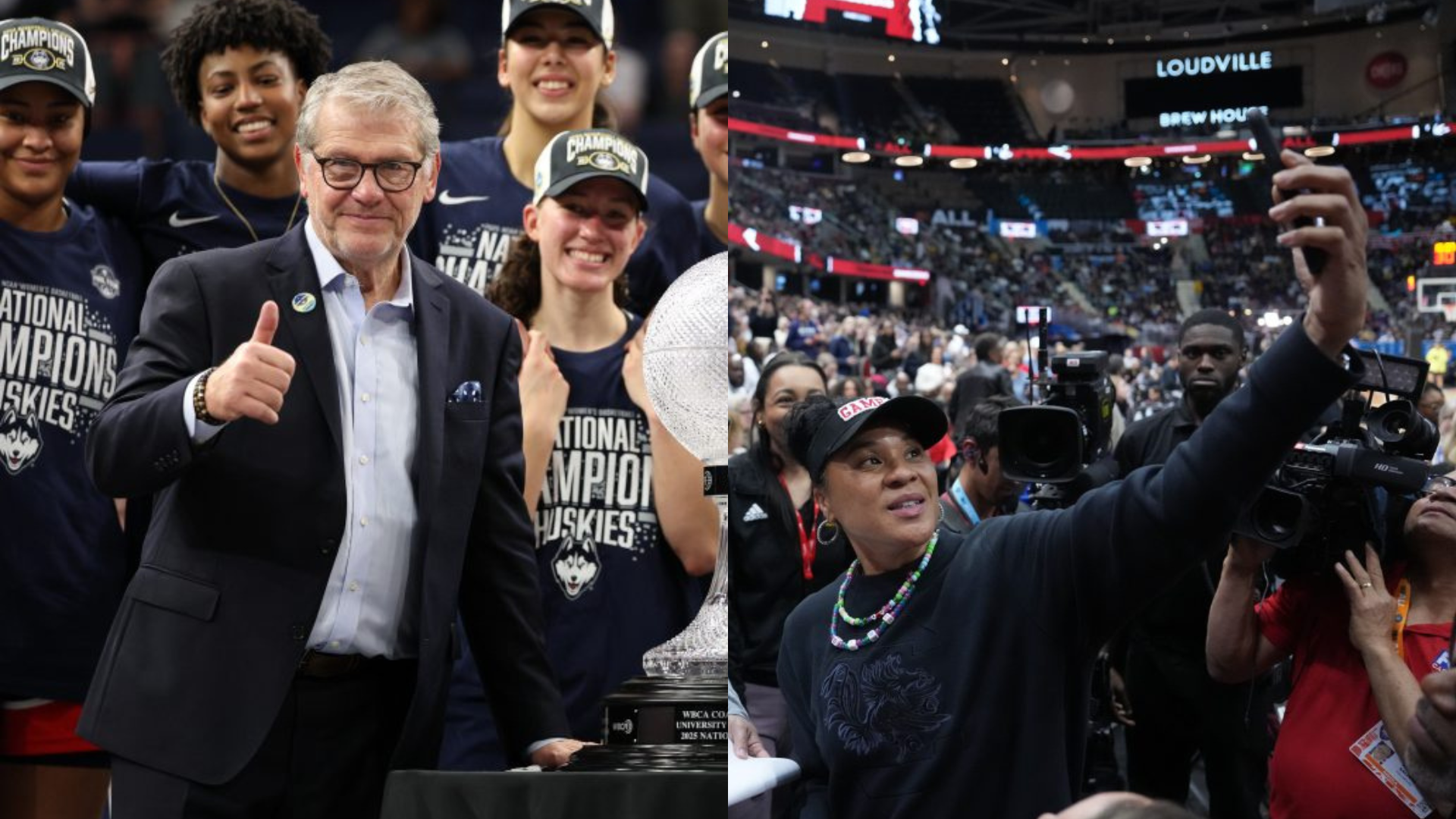 Geno Auriemma and Dawn Staley. - Source: Imagn
