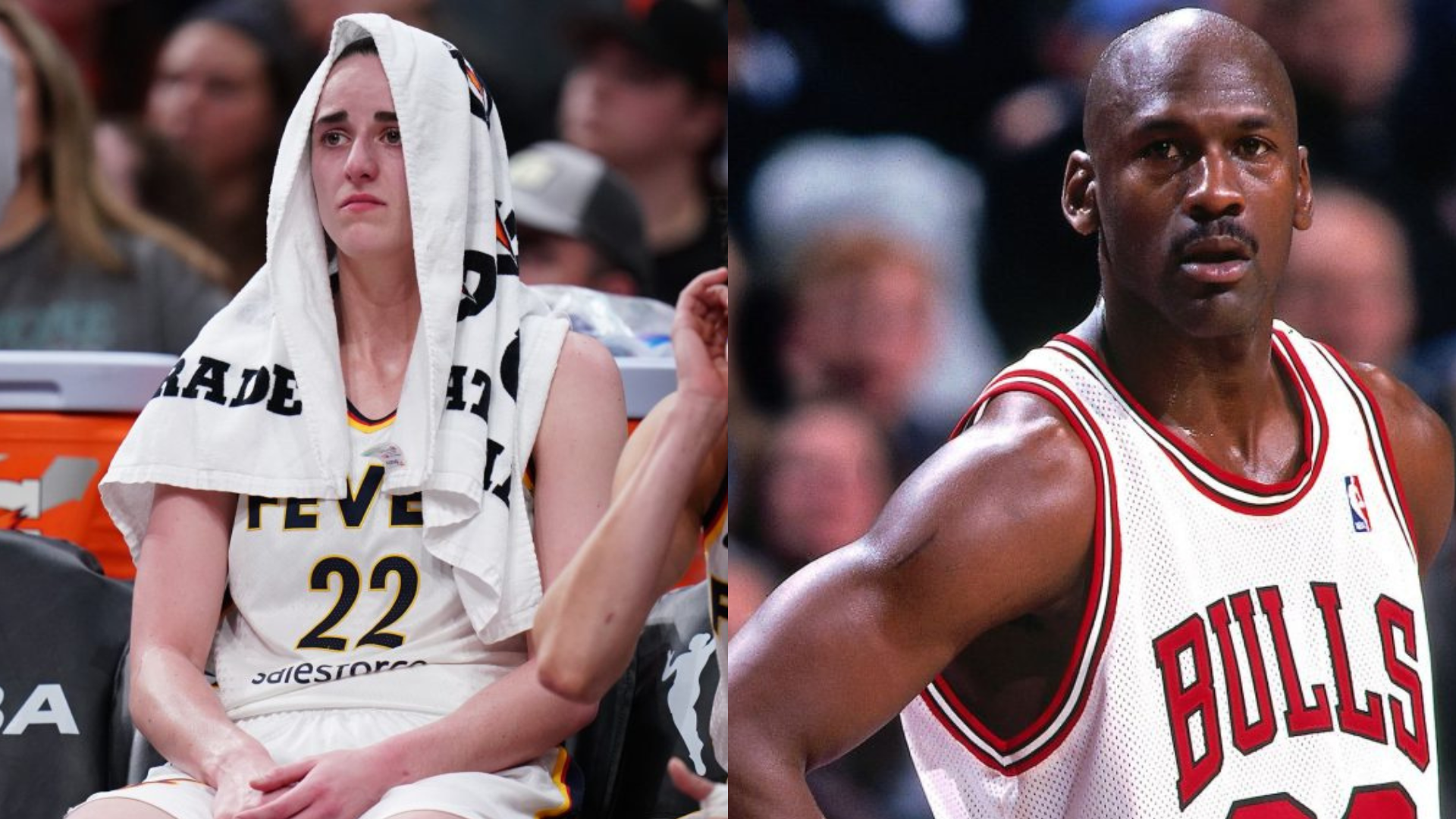 Caitlin Clark and Michael Jordan. - Source: Imagn