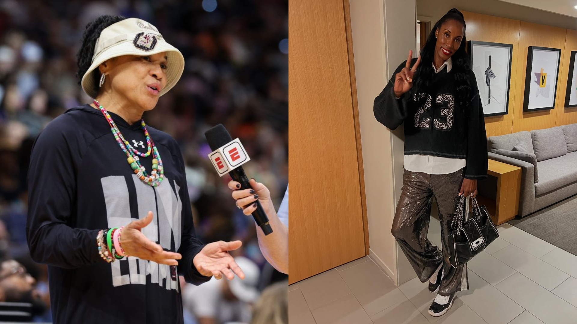 Dawn Staley and Lisa Leslie. - Source: Imagn, https://www.instagram.com/p/DLT0sszssFg/?hl=en&img_index=1