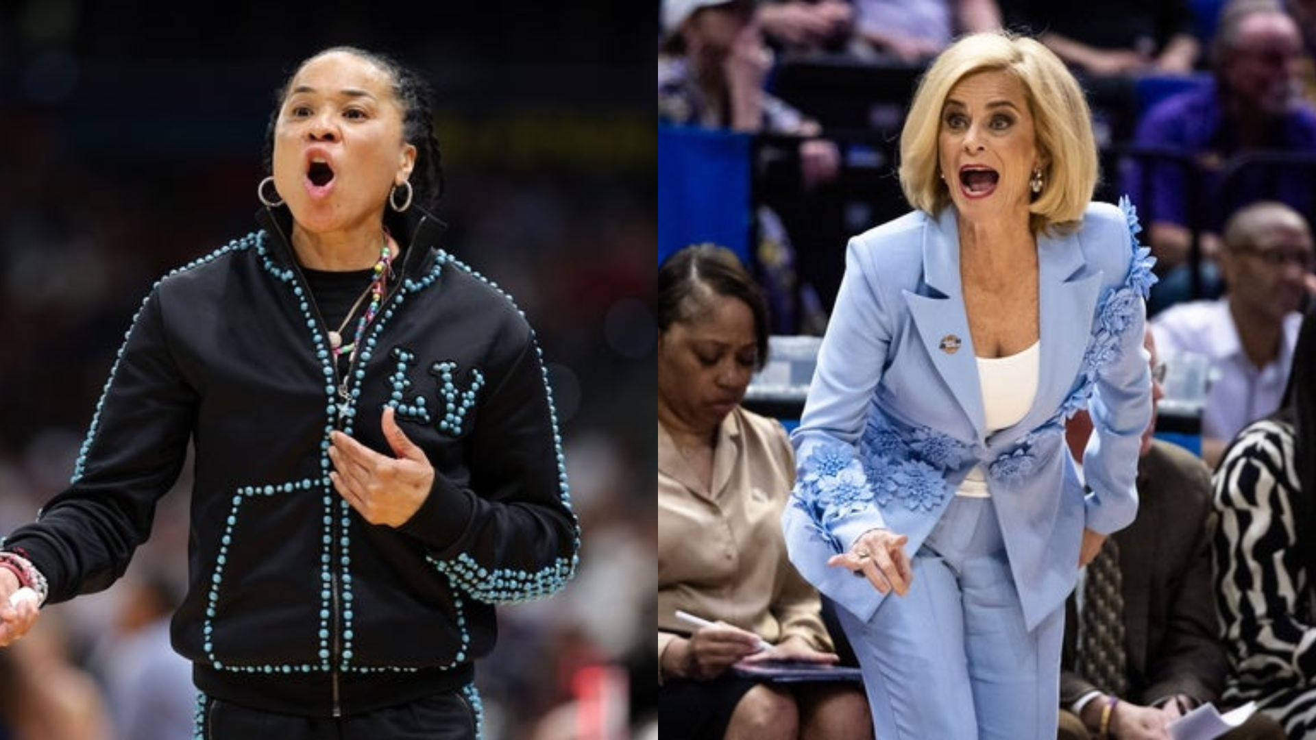 Dawn Staley and Kim Mulkey. Source: Imagn (Ray Seebeck, Stephen Lew)