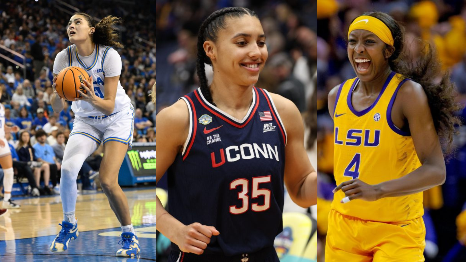 Lauren Betts, Azzi Fudd and Flau'jae Johnson. - Source: Imagn