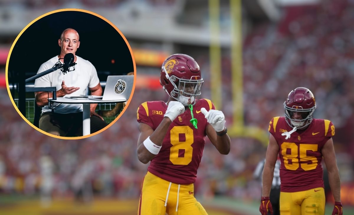 Josh Pate [Inset] | USC Trojans (Credits: @joshpatecfb, Imagn)