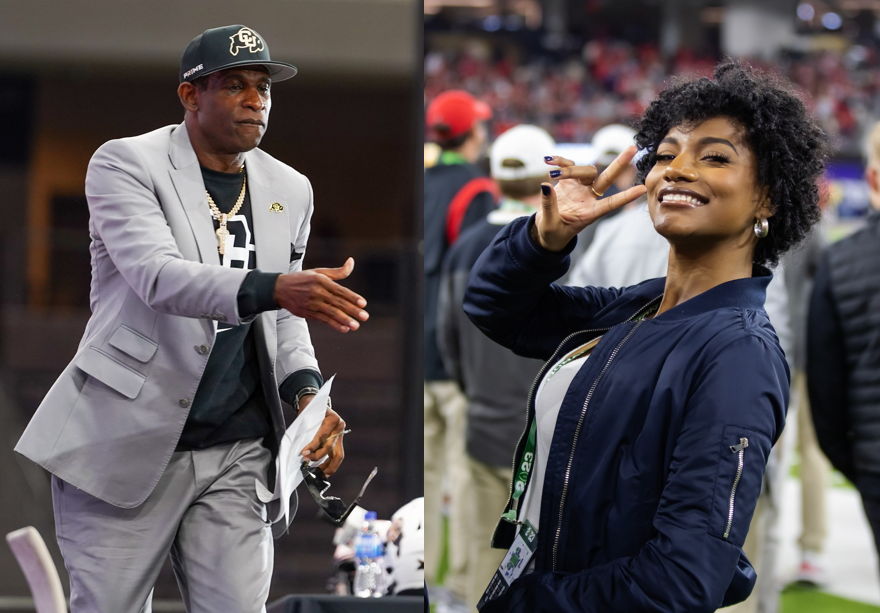 Deion Sanders and Karrueche Tran (source: Imagn)