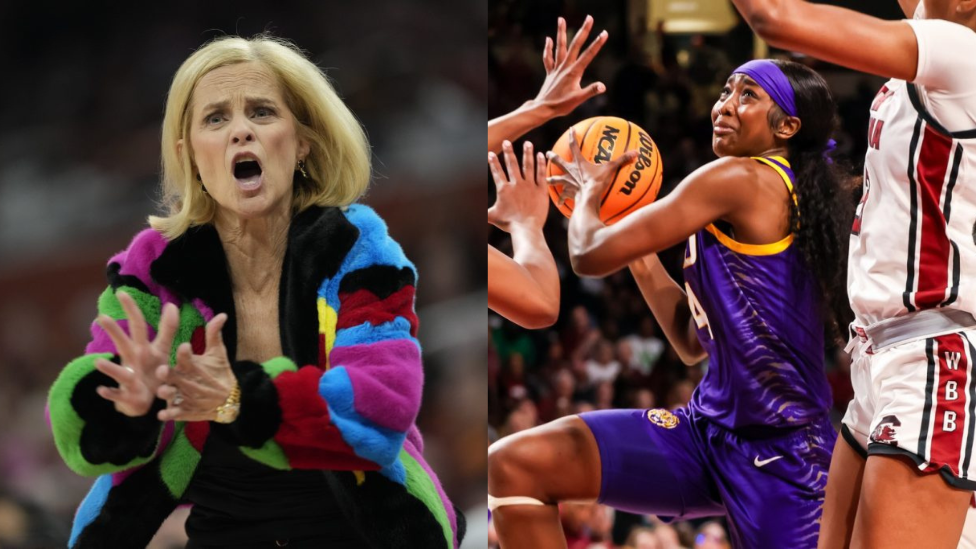 Kim Mulkey and Flau'jae Johnson. - Source: Imagn