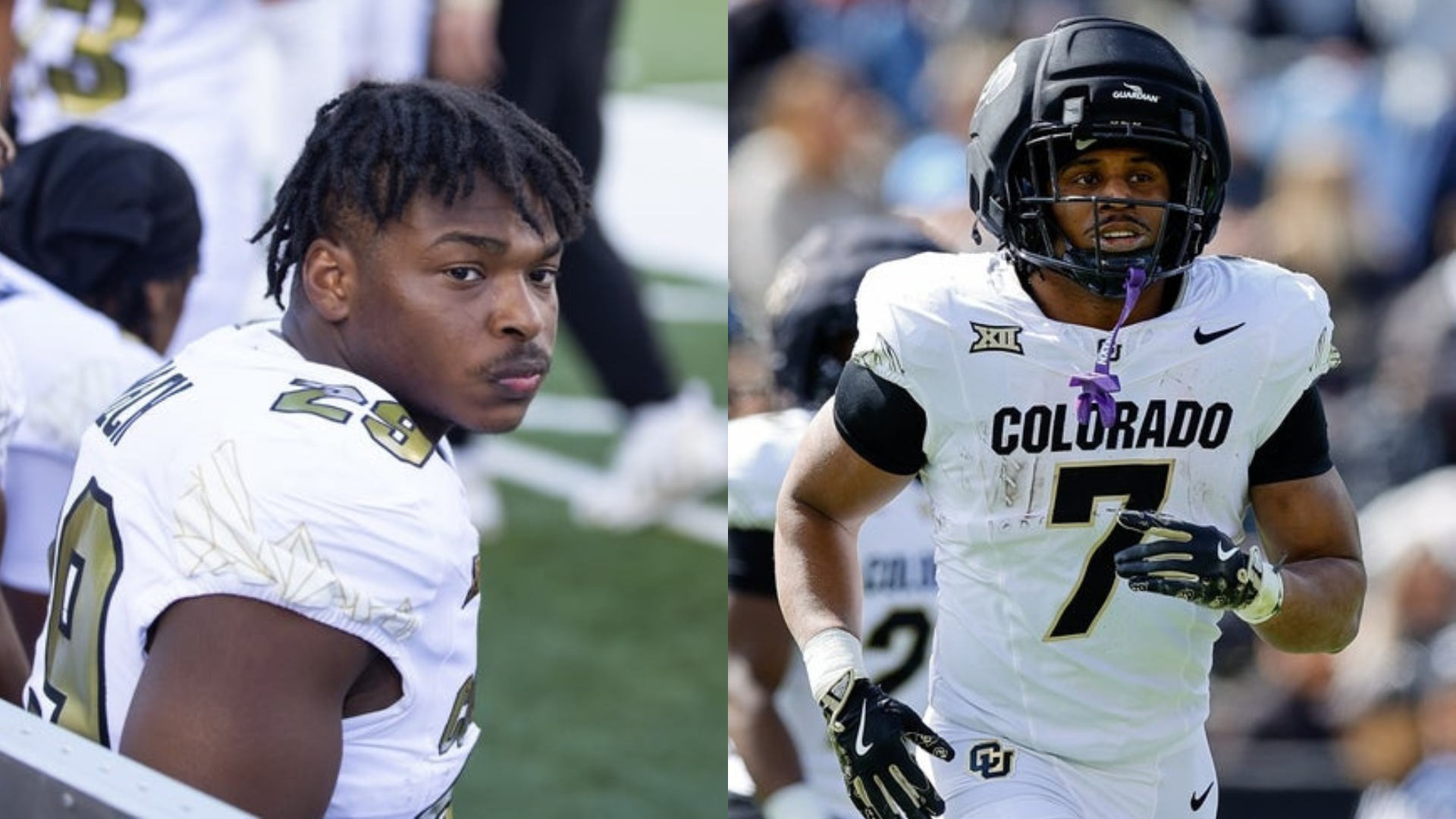 Colorado running backs Micah Welch and Dallan Hayden. Source: Imagn (Mark J. Rebilas, Isaiah J. Downing)