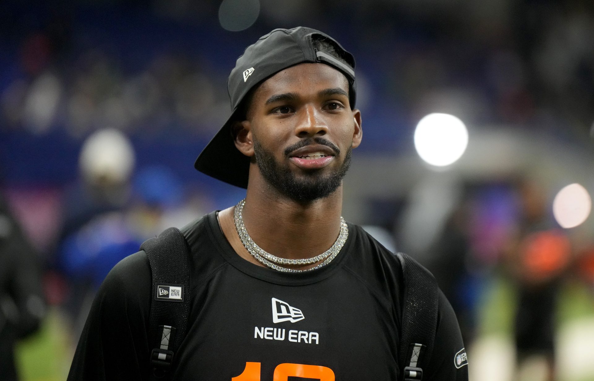 Colorado quarterback Shadeur Sanders (QB13) during the 2025 NFL Combine at Lucas Oil Stadium.
