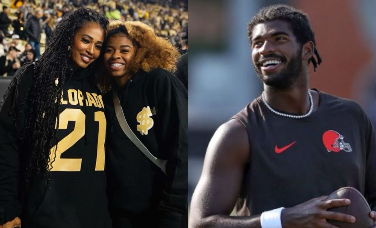 Shelomi Sanders & Pilar Sanders [L] | Shedeur Sanders [R] (Credits: IG@pilarsanders, Imagn)
