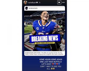 Rachel Bush on Jordan Poyer Screenshot via IG @rachelbush