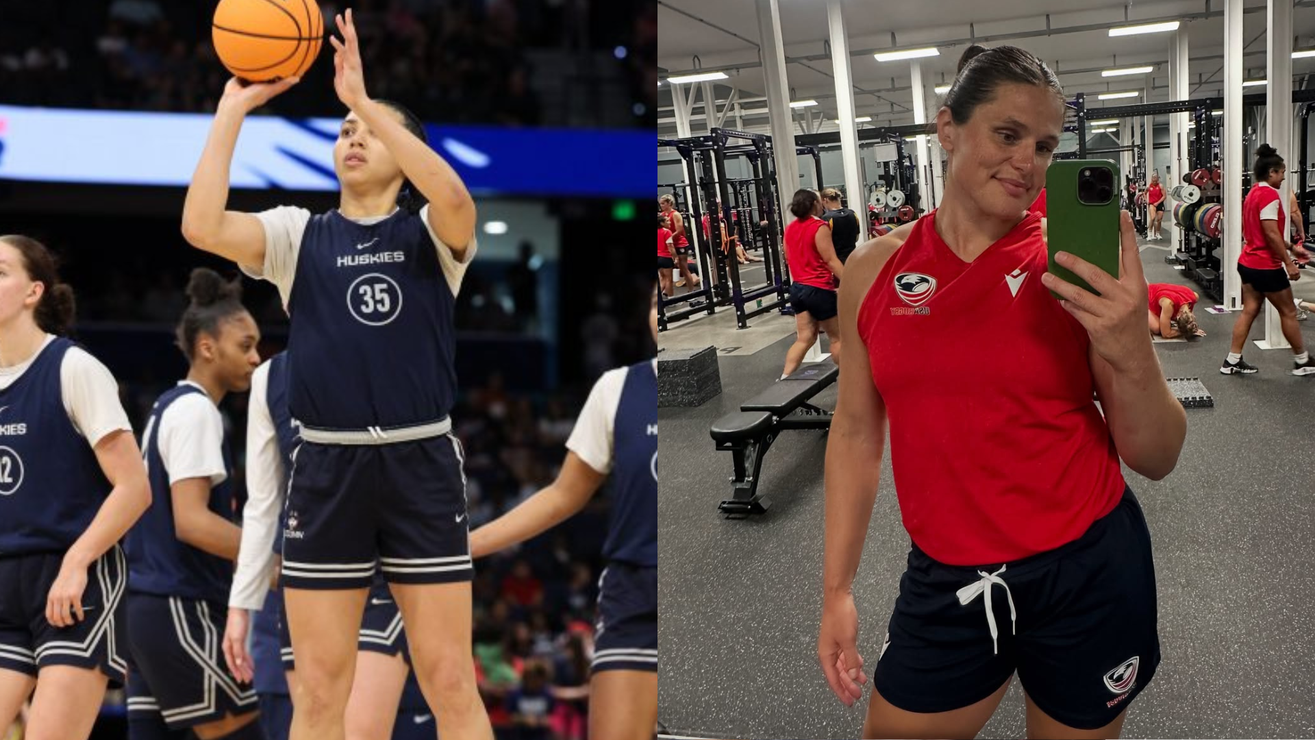 Azzi Fudd and Ilona Maher. - Source: Imagn, https://www.instagram.com/p/DNNrOSHoc-r/?img_index=1