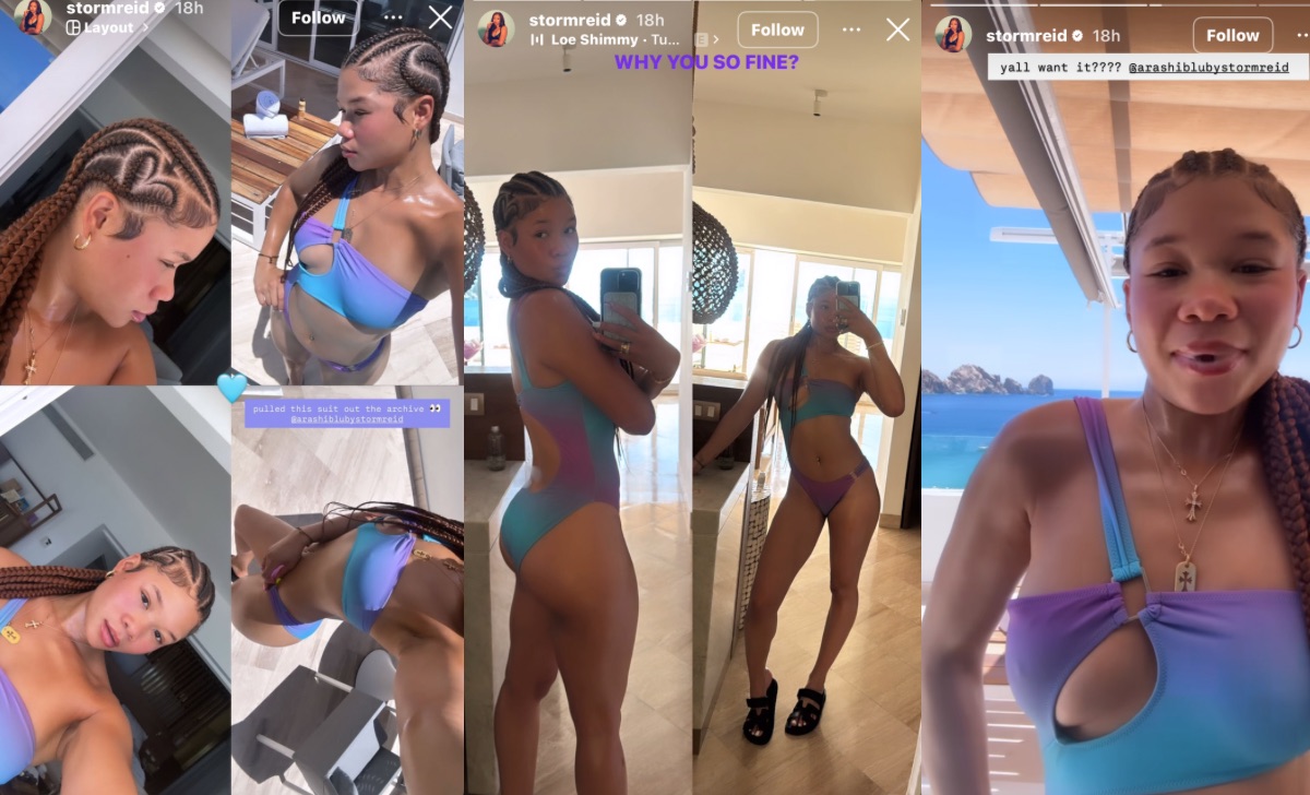 Shedeur Sanders’ Ex-GF Storm Reid Poses in Cool-Hued Bikini For Sun-Soaked Getaway