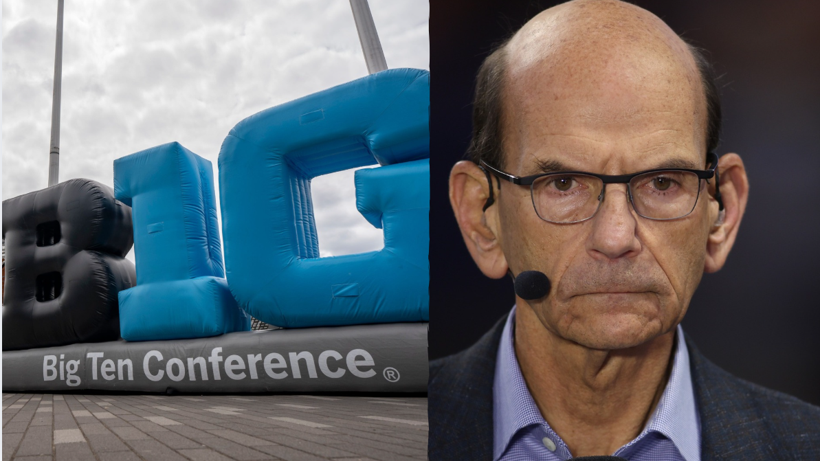 Paul Finebaum and Big Ten (source: Imagn)