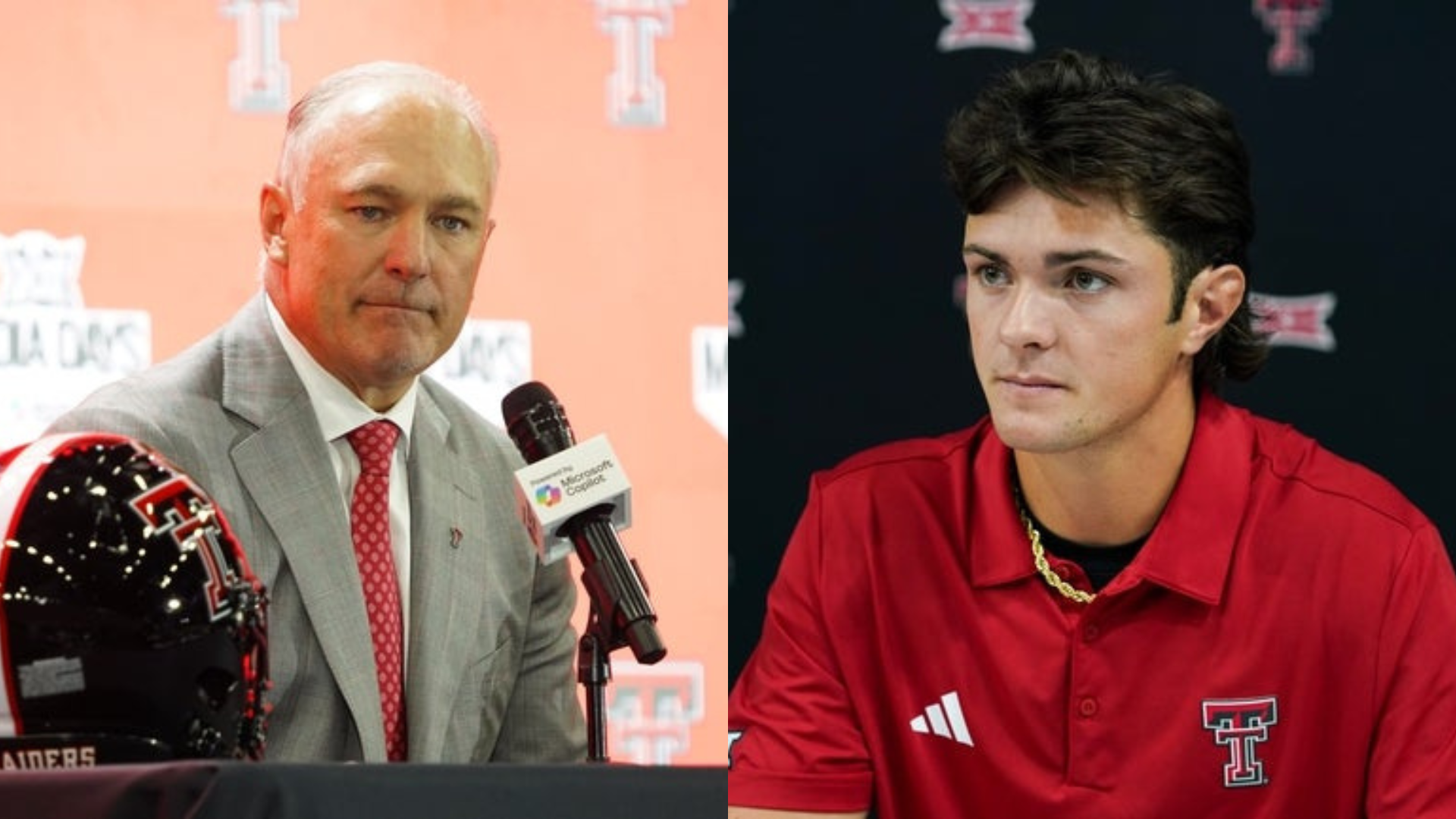 Texas Tech head coach Joey McGuire and quarterback Behren Morton. Source: Imagn (Raymond Carlin III)
