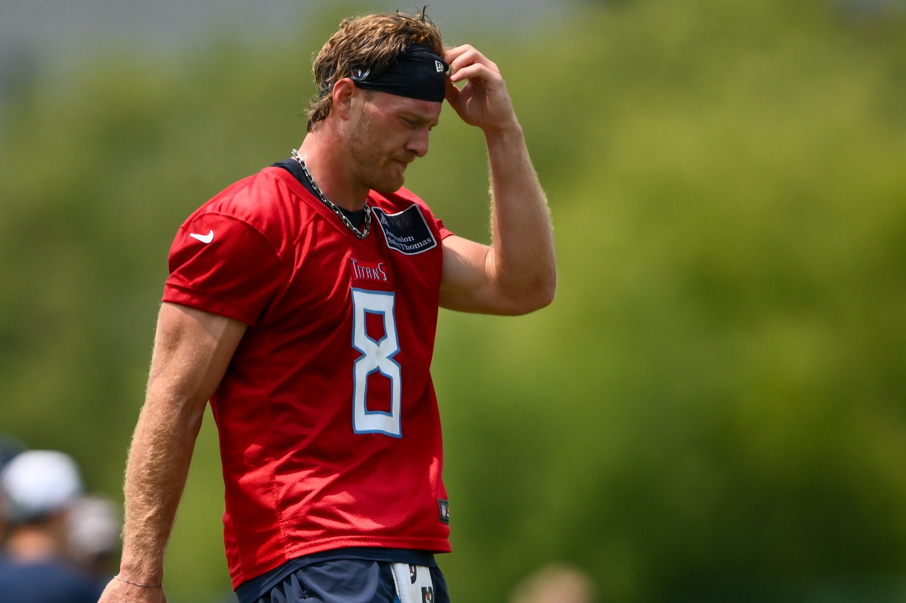 Tennessee Titans quarterback Will Levis (8) during minicamp at Nissan Stadium.