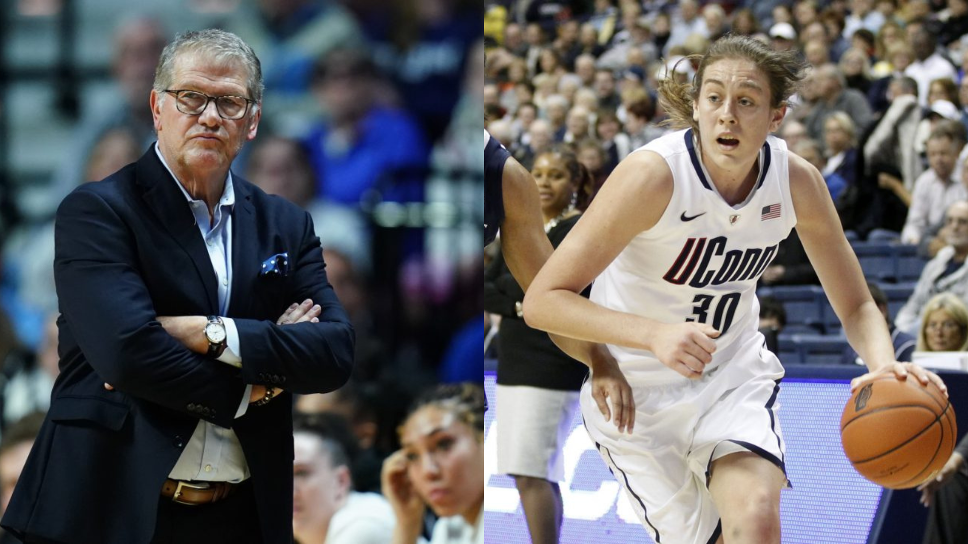 Geno Auriemma and Breanna Stewart. - Source: Imagn