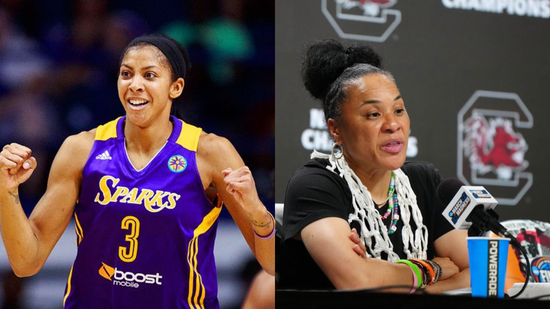 Candace Parker and Dawn Staley. - Source: Imagn