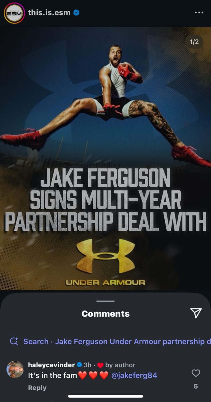 Haley Cavinder Welcomes Fiance Jake Ferguson to Under Armour Fam with 4-Word Message