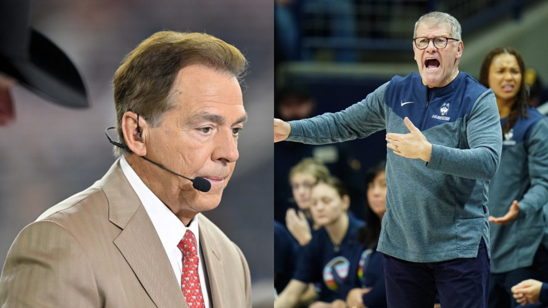 Nick Saban and Geno Auriemma. - Source: Imagn