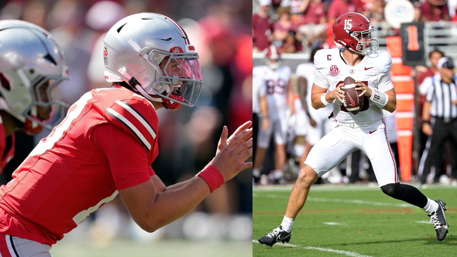 Ohio State heads up the AP poll while Alabama slides after Week 1. (Photo Credits: IMAGN)