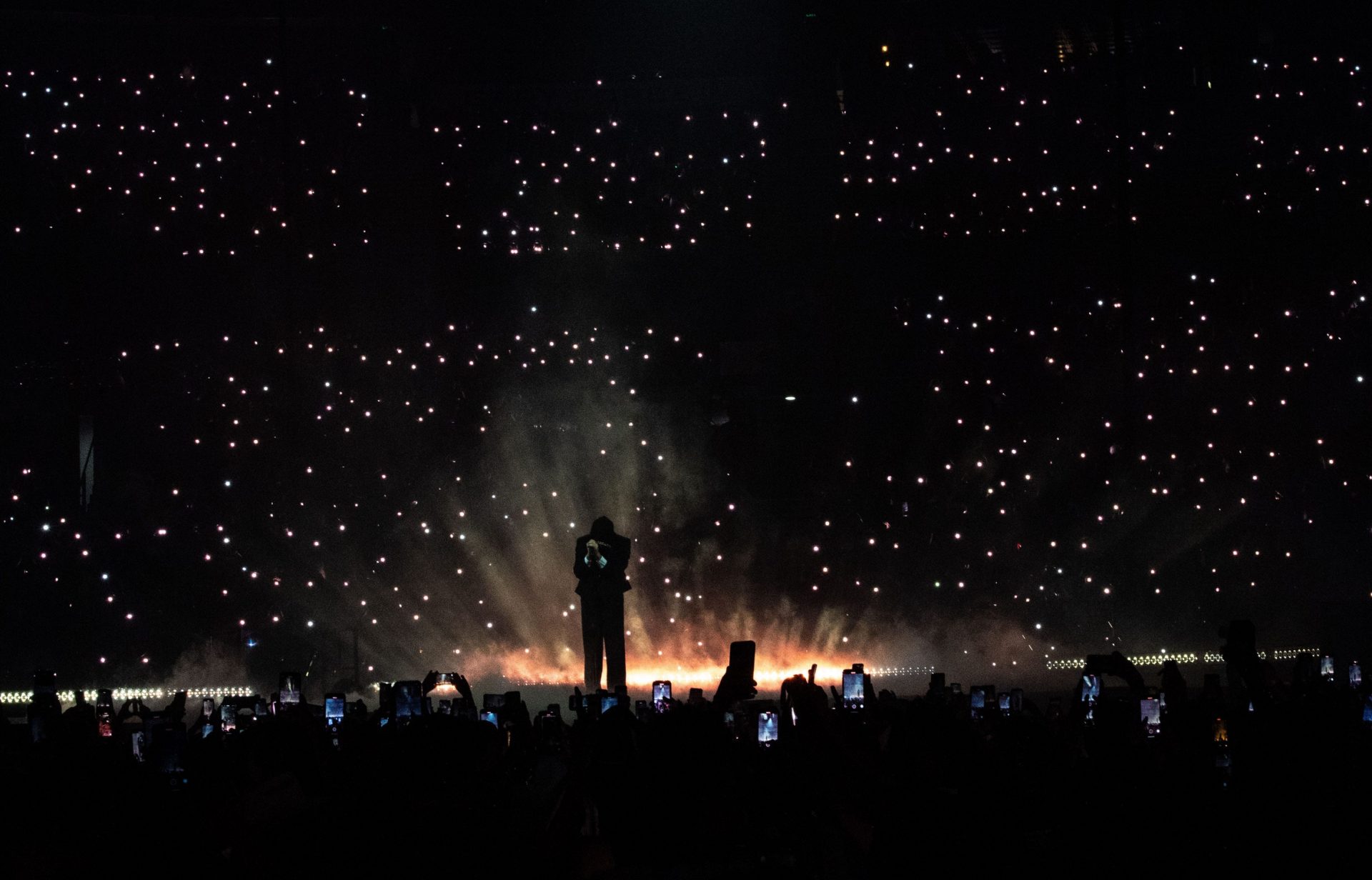 Bad Bunny arrives on stage at Bridgestone Arena for his â€œMost Wanted Tourâ€ in Nashville, Tenn., Saturday, May 11, 2024.