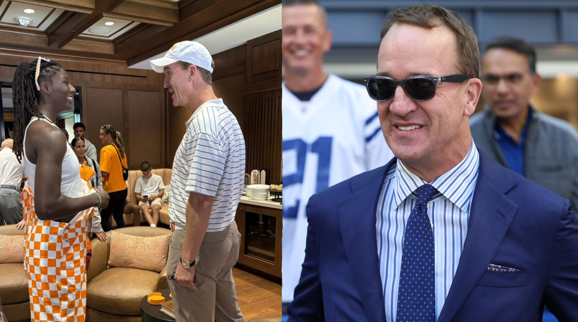 Days After Snubbing Kim Mulkey, Dawn Staley in Favor of Tennessee, 5-Star Recruit Crosses Paths With Peyton Manning at Georgia Game