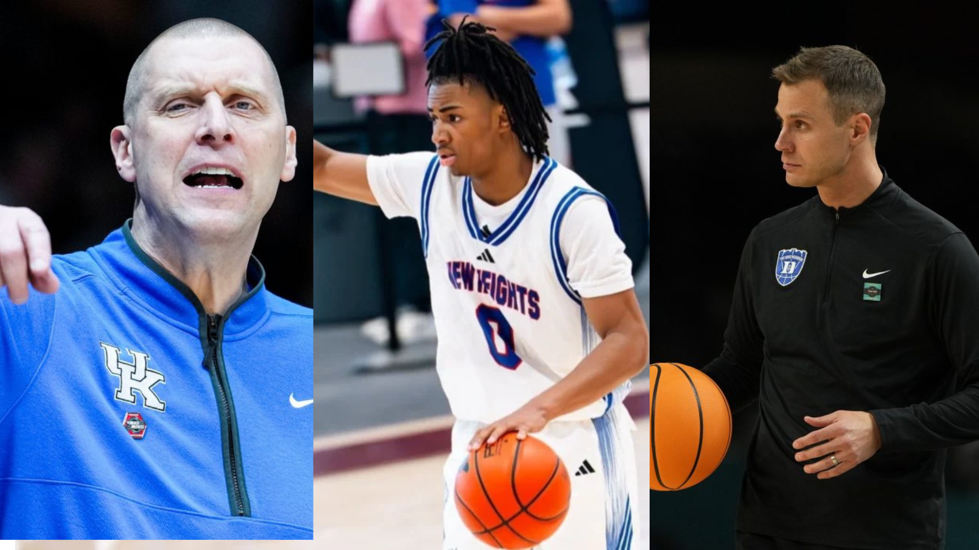 Mark Pope, Jon Scheyer and Deron Rippey Jr.. - Source: Imagn